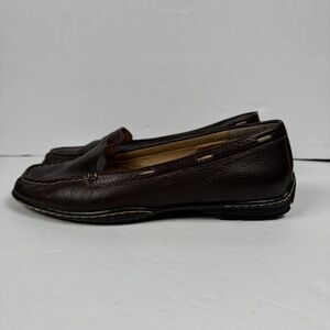 Bjorndal Brown Leather Driving Moccasin slip On Shoe Size 9M *peeling One Heel